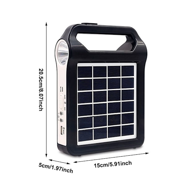 Power Station Solpanel Generator Kit Solar ficklampa