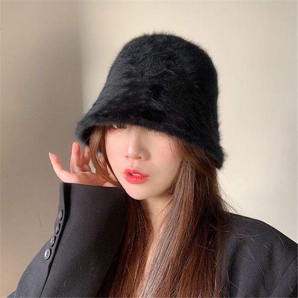 Mjuk plyschhatt Bucket Hat BLÅ blue