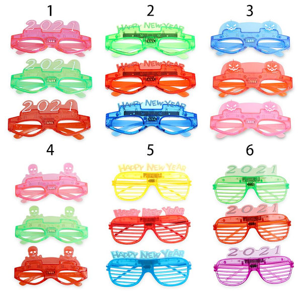 1 stk Blinkende Led-briller Lysende Eye Wear Halloween-briller 3 3