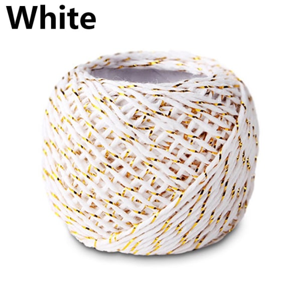 20m 4farvet Naturpapir Reb Gaveæske String Rustik Wrap HVID white
