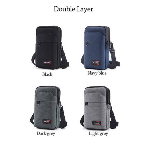 Taljetaske Talje Fanny Pack MØRKEGRÅ DOUBLE LAYER DOBBELT LAG dark grey Double Layer-Double Layer