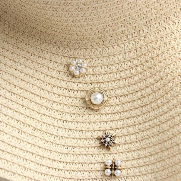 10 STK Pearl Button Rhinestone-knapper 2 2