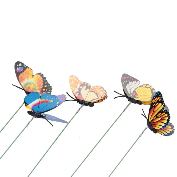 5/10 STK kunstig guldsmede-simuleringssommerfugl med stilk blue 10PCS Dragonfly