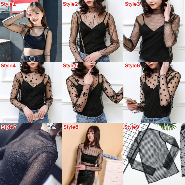 Mesh blusar Toppar Dam Toppar GRÅ 18 Grey 18