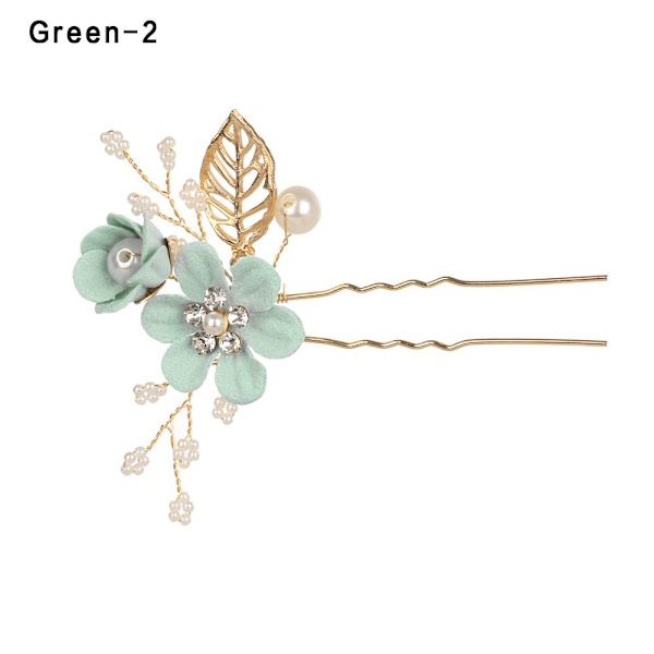 Hårkammar Blomma Hårnål Brudklämmor GRÖN 2 green 2