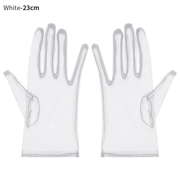 1 par Tyllhandskar Bröllopsbröllopshandskar VIT 23CM White 23cm