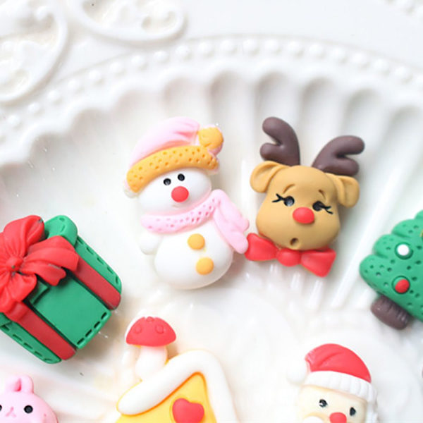 30 STK Julepynt Flat Back Cabochon SNOWMAN SNOWMAN snowman