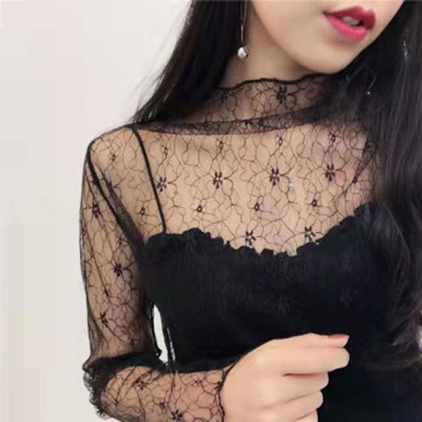 Mesh blusar Toppar Dam Toppar SVART 10 Black 10