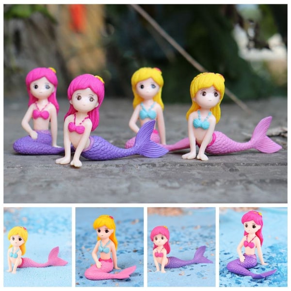 Mermaid Figurines Prinsessa Miniature purple straight tail