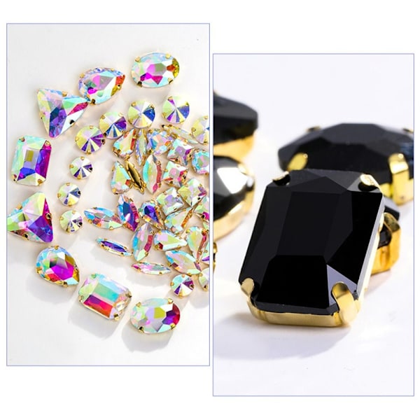 50st Rhinestone-väskor DIY Trim VIT white