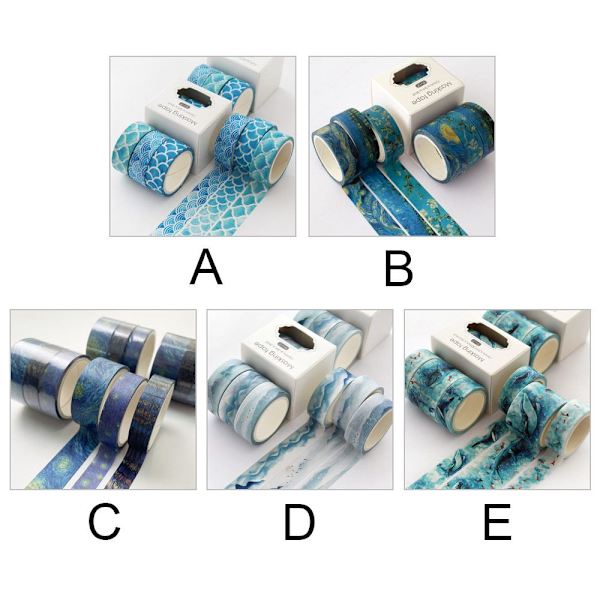 3 ruller/sett Dekorativ tape Papirtape A A A