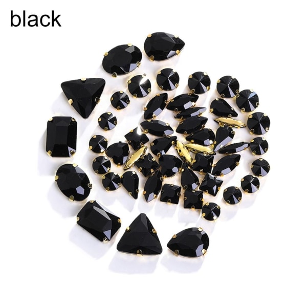 50 st Rhinestone-väskor DIY Trim SVART black