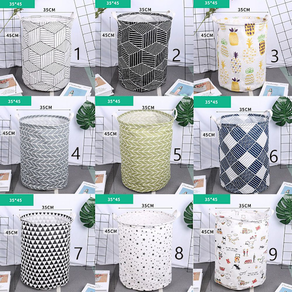 Anti-støv Big Storage Barrel Hamper Skitne klær Leker Folding 3