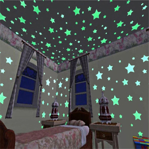 100 KPL 3D Luminous Decal Fluoresoiva kuplatarra KELTAINEN yellow
