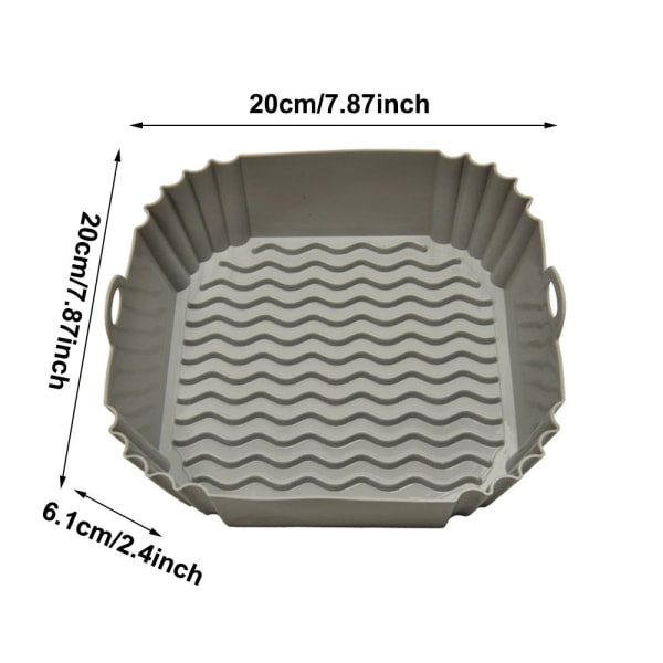 Neliönmuotoinen silikoniastia ilmakeittimelle GREY grey