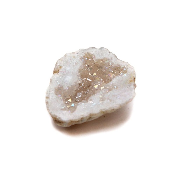 Krystal Cornucopia Naturlig Agat Geode HVID white