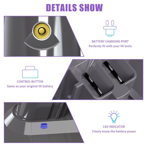 Vaihda akku Dysonin akulle Dyson V6 2200MAH:lle 2200mAh