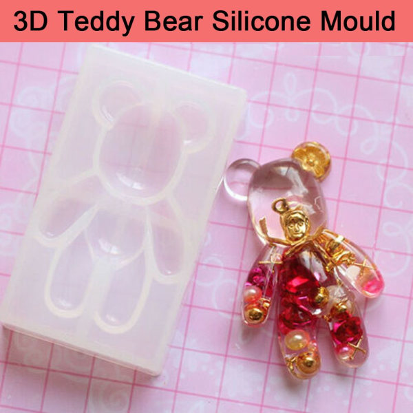 Teddybjørn silikonform 3D anhengsform smykkefremstilling TYPE 5 Type 5