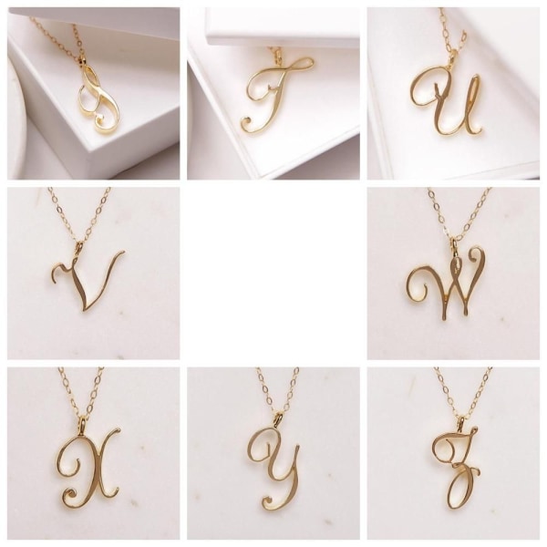 Alphabet Initial Necklace Alphabet Pendant E E E