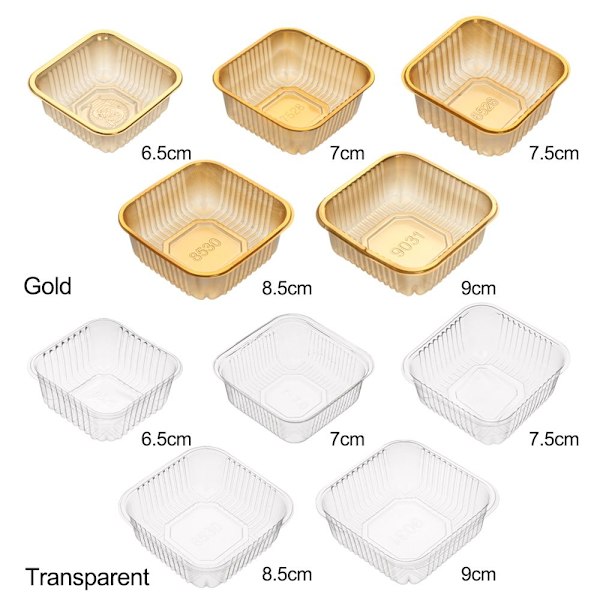 100 stk Månekakebrett Plastbrett GULL 6.5CM 6.5CM gold 6.5cm-6.5cm