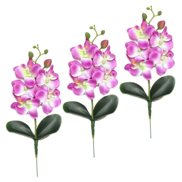 3 STK Kunstige blomster Sommerfugleorkidé 5 BLOMSTER-LILA 5 5 Flowers-Purple