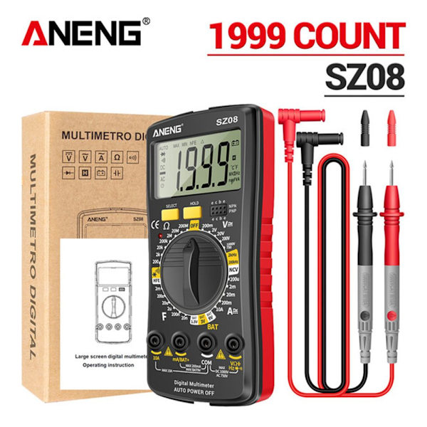 Digital Smart Multimeter Strömspänningsmätare RÖD Red