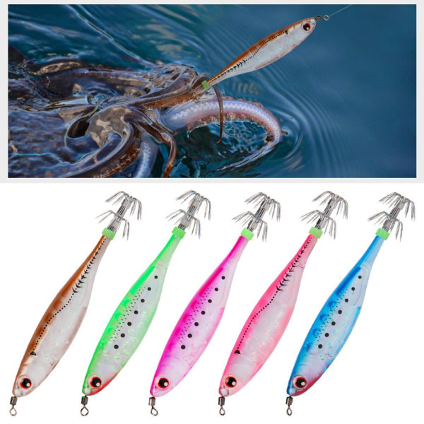 5 st vävd Squid Hook Octopus Bait E E E