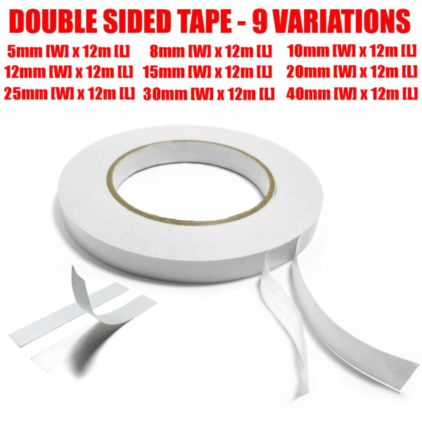 12M selvklæbende tape Sticky Strip Dobbeltsider 40MM[B]X12M[L] 40mm[W]x12m[L]