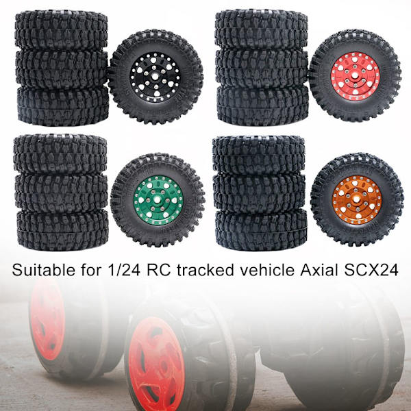 4 STK RC Bil Hjul Hjul RØD Red