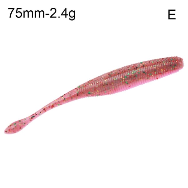 20 stk/parti Big Fishing Worm Agn Blødt plastik lokkemiddel 75MM-2.4GE E 75mm-2.4gE