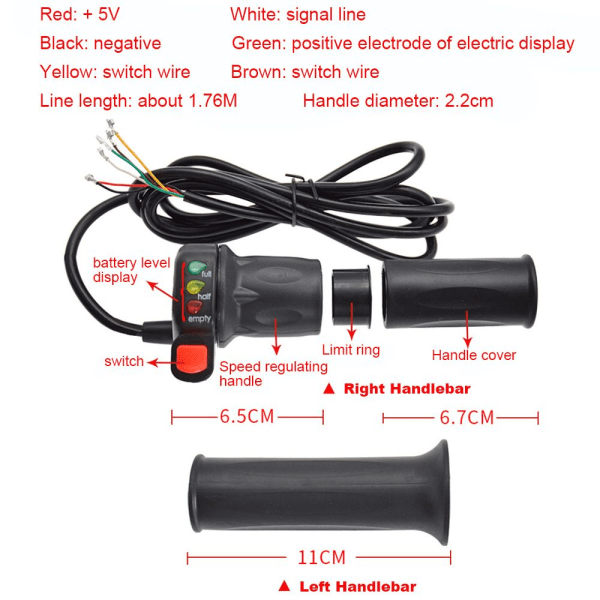 E-Bike Throttle El-sykkelstyre 48V 48V 48V