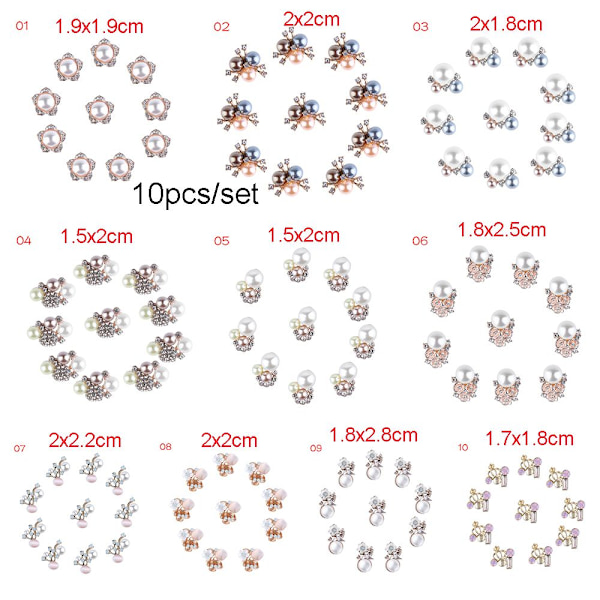 10 stk/sæt syknapperler Blomst 9 9