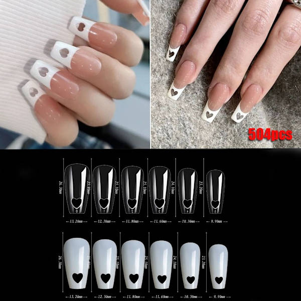 504st False Nails Long Ballerina TRANSPARENT transparent