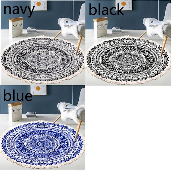 Linnematta i bomull SVART S black S
