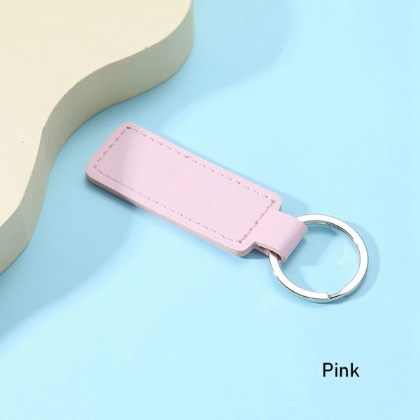 PU läder nyckelring läder nyckelring rosa Pink