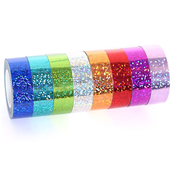 3 Roll Glitter Washi Tape Laser Foil Tarra SILVER 3 ROLL 3 Silver 3 Roll-3 Roll
