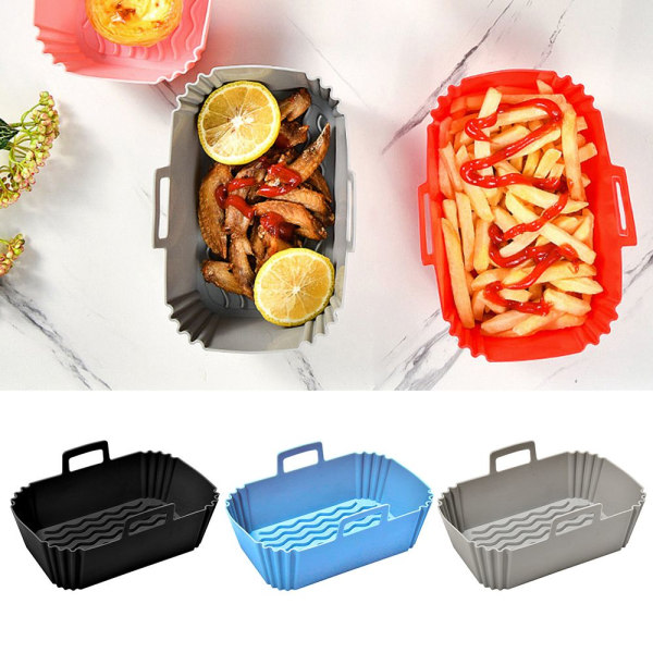 Rektangulär silikongryta för Ninja Air Fryer BLÅ blue