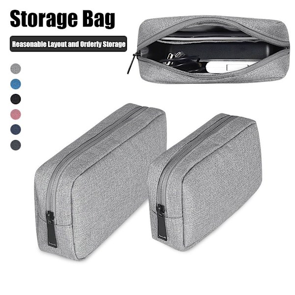 Opbevaringstaske Gadget-enheder Taske Digitalt tilbehør LYSGRÅ Light Grey 23 X 11cm