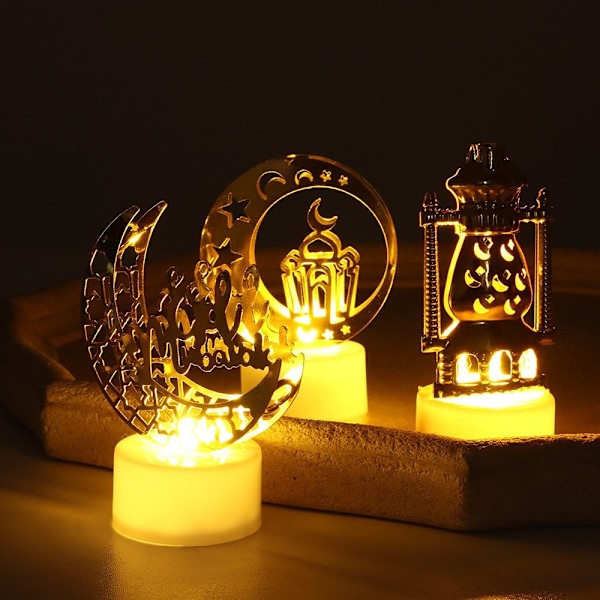 Eid Mubarak Ramadan Dekorationslampa Led Lights String 3 3 3