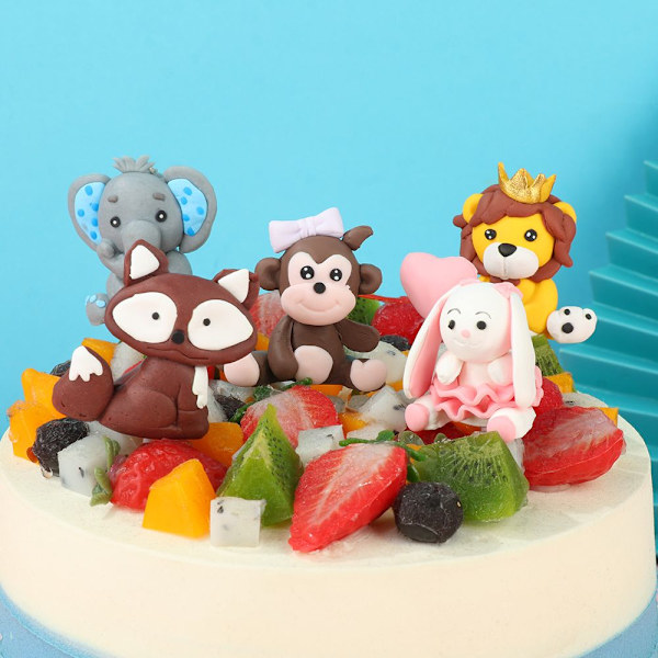 Tecknad Woodland Animal Cake Topper STIL 8 STIL 8 Style 8