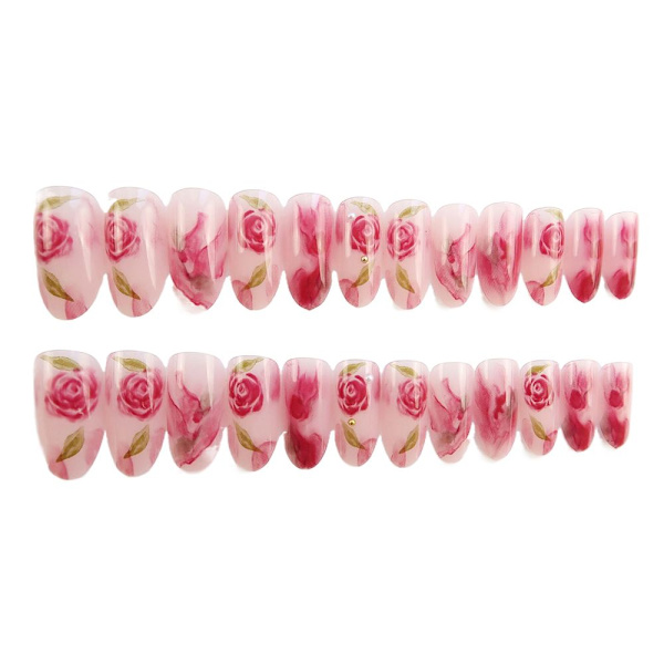 24 stk Fake Nails Langt ovalt hode