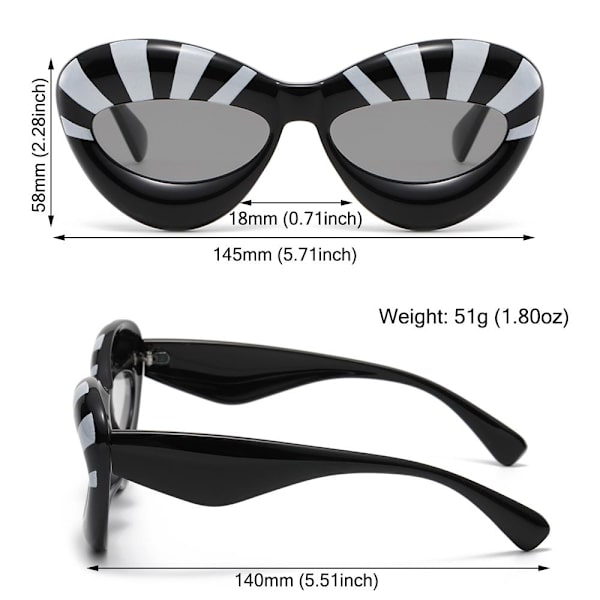 Sexede læbe solbriller Cat Eye solbriller LEOPARD Leopard