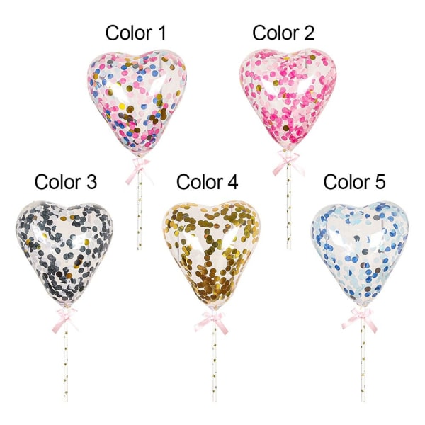 5 STK Ballon Kage Topper Konfetti Ballon FARVE 1 FARVE 1 Color 1