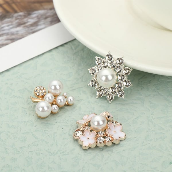 5 kpl Pearl Button tekojalokivipainikkeet 2 2