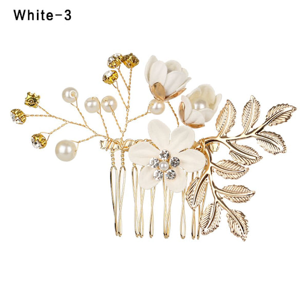 Hårkammar Blomma hårnål Brudklämmor VIT 3 white 3