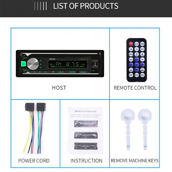Bil MP3-spelare Bilradio In-dash Audio Huvudenhet