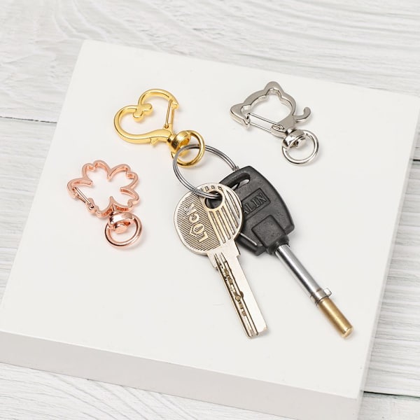 5 stk Snap Hook Trigger Clips Spenner ROSE GULL HJERTE rose gold