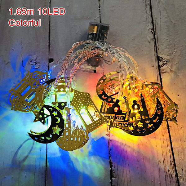1,65m 10LED LED String Light Ramadan Lantern FÄRGRIK FÄRGRIK colorful