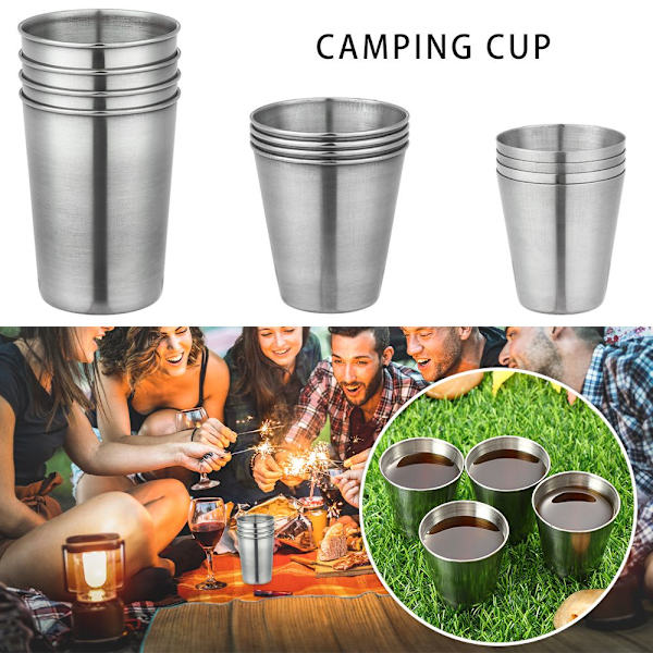 4 st Resekoppar Set Camping Cup Mugg L L