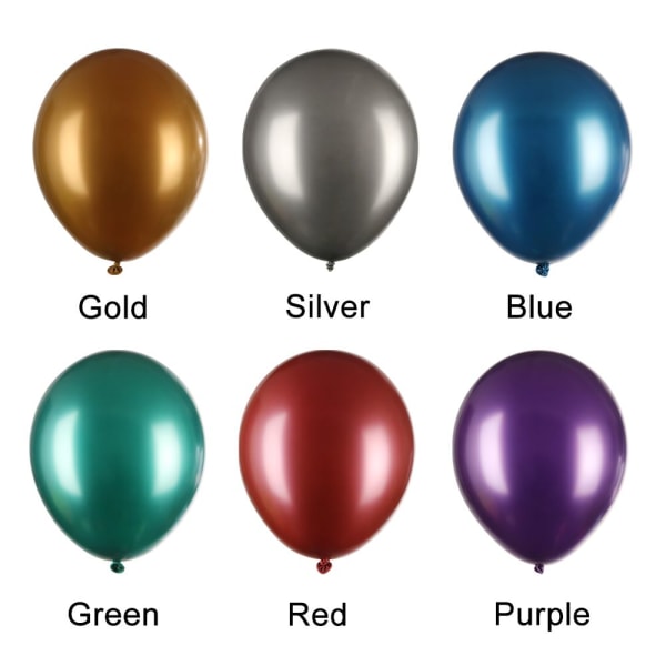 10/20 stk 10" Latex Ballong Oppblåsbare Leker Tykk Krom RØD red 10pcs